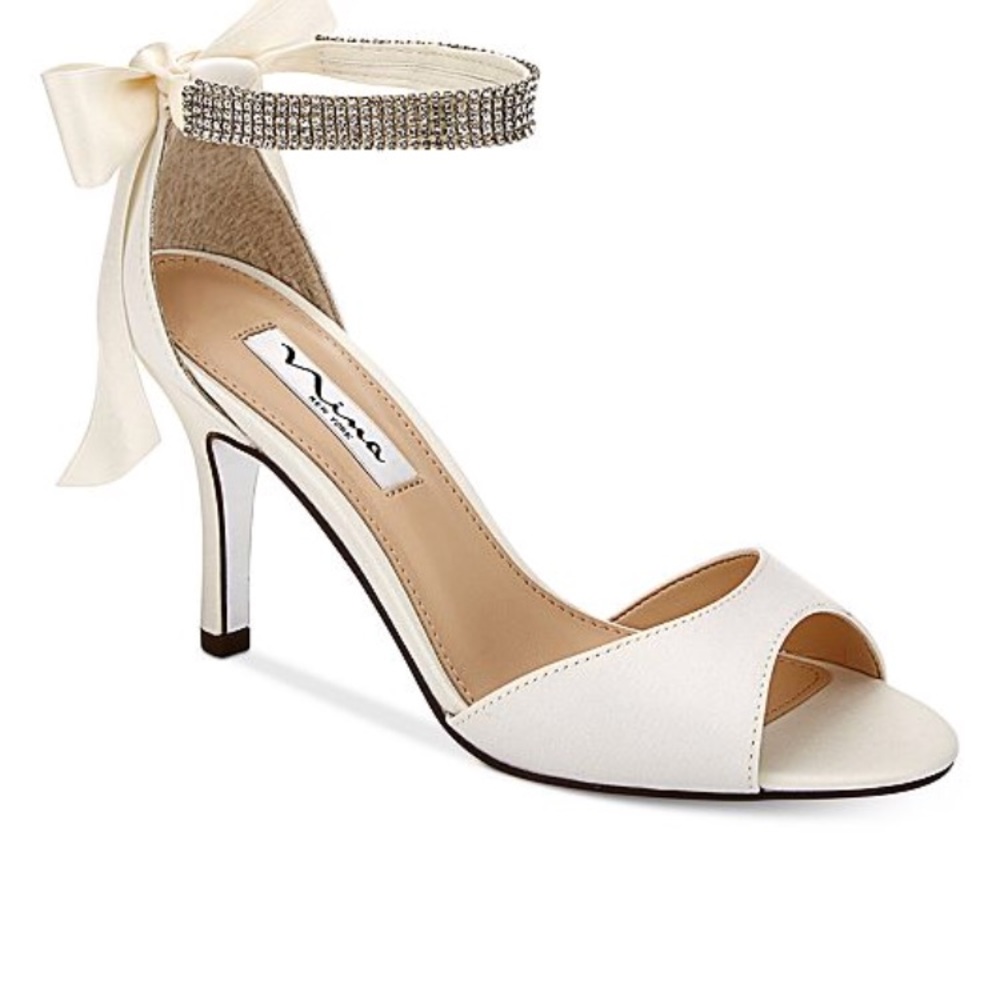Nina white heels